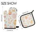 thumbnail image 2 of Yayeee Oven Mitts and Pot Holder Set of 2 Heat Resistant Kitchen Gloves Baking Hot Pad, Pink Easter Eggs, 2 of 5