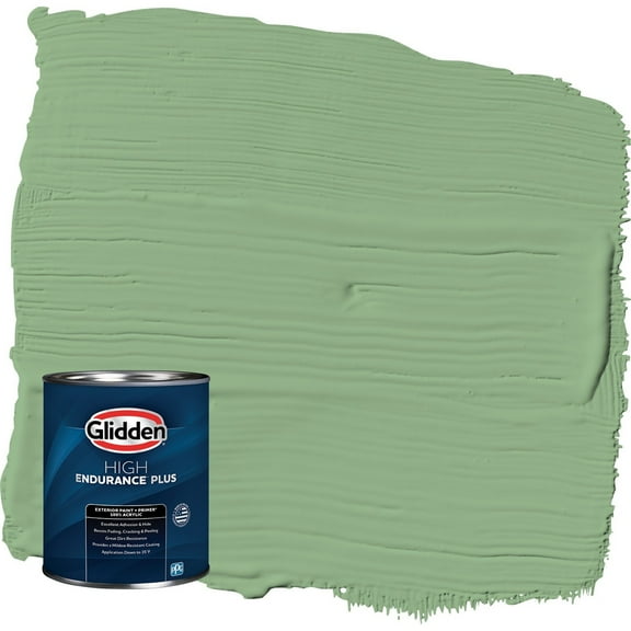 Glidden HEP Pear Cactus / Green Satin Exterior Paint with Primer, 1 Quart