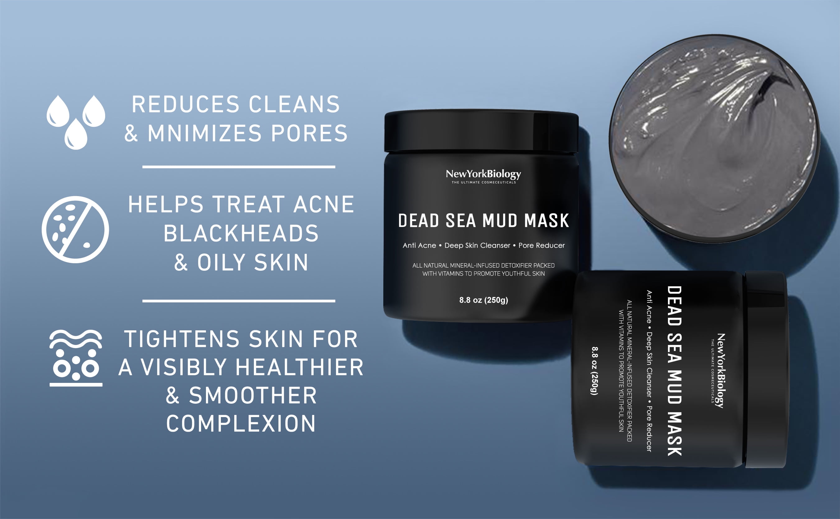 New York Biology Dead Sea Mud Mask for Face & Body, Pore Reducer
