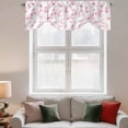 thumbnail image 2 of Pink Floral Tie Up Valance Curtains for Windows, Kitchen Curtains Window Treatments, Retro Blossom Flower Botanical Country Short Window Shades Valances for Bedroom Bathroom Cafe 54"x18", 2 of 8