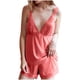 thumbnail image 1 of Pajamas de Seda de Mujer Conjunto de Pantalones Cortos Suspensión Cuello en V Encaje Recorte Hielo Seda de Dos Piezas, Pijama Suave Conjunto para las Mujeres Ropa de Dormir Casual, 1 of 7