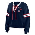 thumbnail image 2 of Women's WEAR by Erin Andrews Navy  New England Patriots Lace-Up Sweater, 2 of 4
