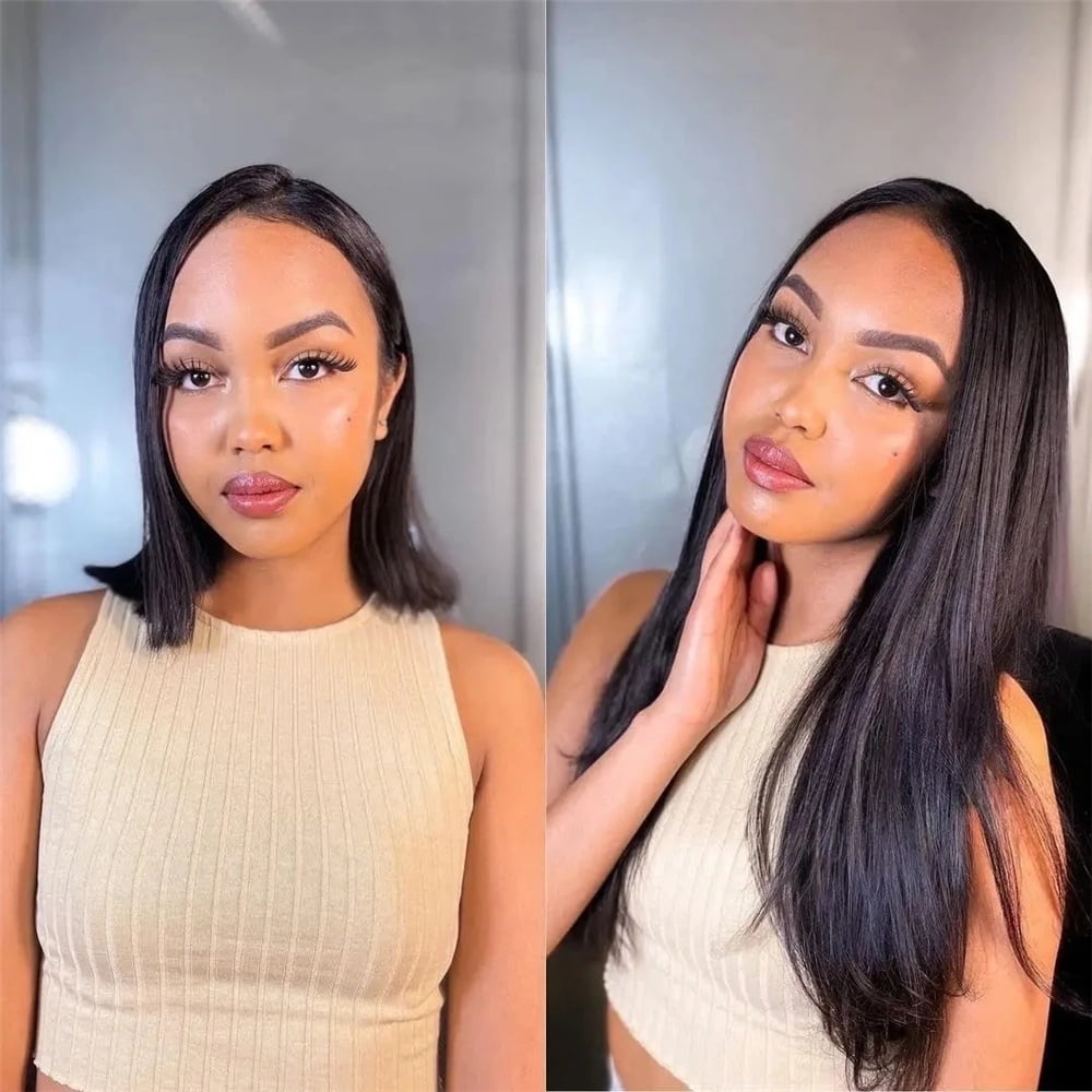 Clip in Hair Extensions Real Human Hair, Natural Black 120g 8Pcs 12-26 Inch Brazilian Remy Hair Extensions