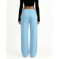 thumbnail image 4 of Resicozy Womens Wide Leg Sweatpants Drawstring Waist Straight Long Pants Casual Loose Baggy Workout Sweatpants with Pockets Light Blue 2XL, 4 of 4