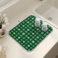 thumbnail image 7 of Ryvnso Clover on Checkered Dish Drying Mat for Kitchen Countertop 16x18 Small Dish Pad Drainer Rack Dish Sink Mats, 7 of 7