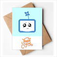 thumbnail image 1 of Clover Injustice Small TV Face Cartoon Thank You Cards Envelopes Blank Note, 1 of 3