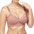 thumbnail image 4 of BYHONG Women's Comfortable New Middle and Old Age Large Sized No Steel Ring Gathering Large Cup Thin Cotton Bra Bars for Women Coffee 44, 4 of 4