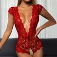 thumbnail image 3 of Aayomet Valentines Lingerie pour Femme Lingerie Body Teddy (Rouge, M), 3 of 5