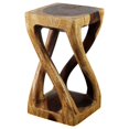 thumbnail image 5 of Home Square 22x12" Traditional Wood Vine Twist Stool in Walnut - Set of 2, 5 of 7