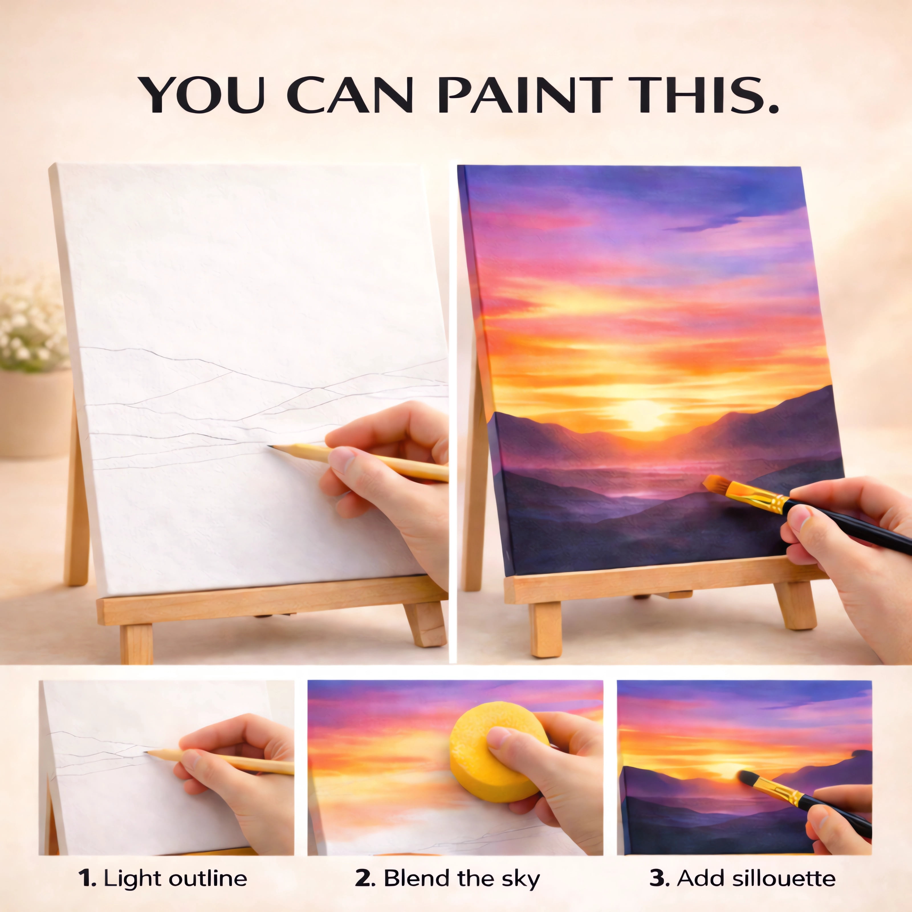 MISUMISO Acrylic Paint Kit for Beginners, 24 Colors Art Set with Canvas, Brushes & Easel