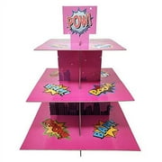 Superhero Girl Cupcake Stand & Pick Kit, Superhero Girl Party Supplies, Superhero Girl Decorations, Birthdays, Cake Decorations, Kids Birthdays, 3 Tier Cardboard