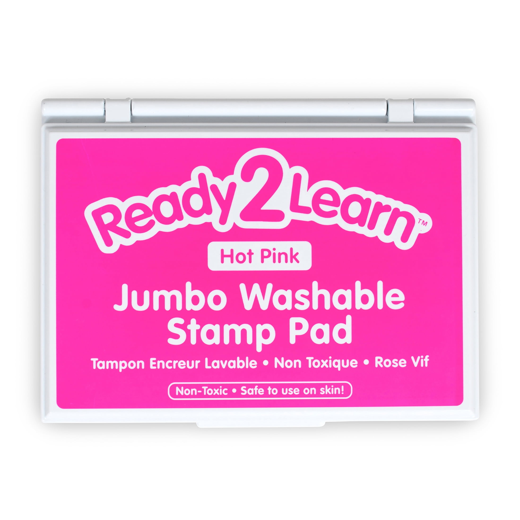 READY 2 LEARN Jumbo Washable Stamp Pad - Hot Pink - 6.2"L x 4.1"W - Pack of 2