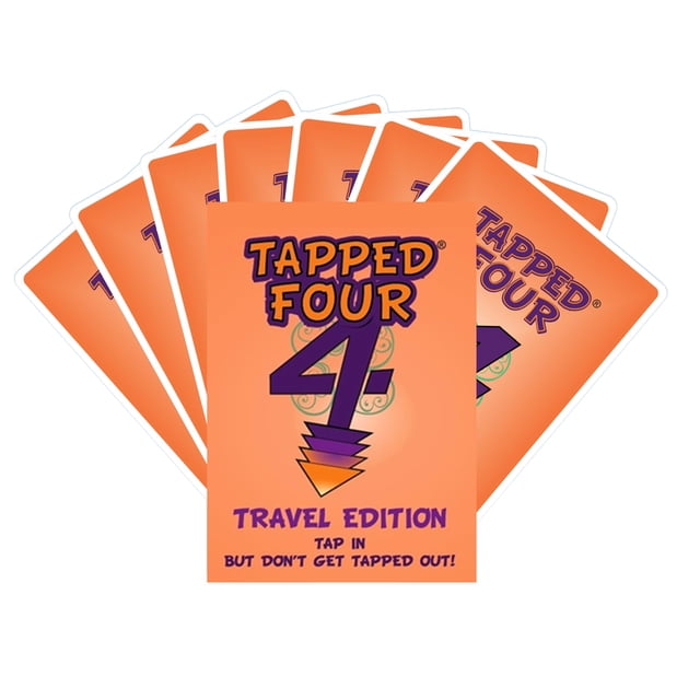 Juego de cartas Tapped Four Travel Edition - 2 a 6 jugadores - Cartas Tap adicionales - Estrategia Suerte Risa Diversión - Familia y amigos