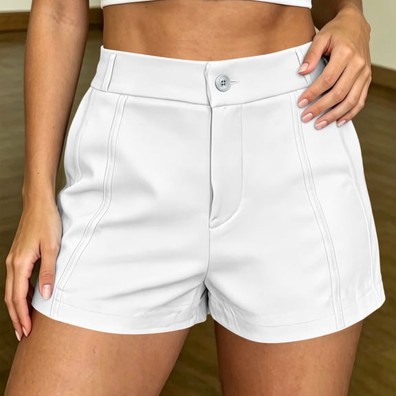 Gamivast Shorts for Women High Waisted Tailored Cuffed Hem Business Casual Shorts Structured Fit Office Work Summer Dressy Shorts with Pockets