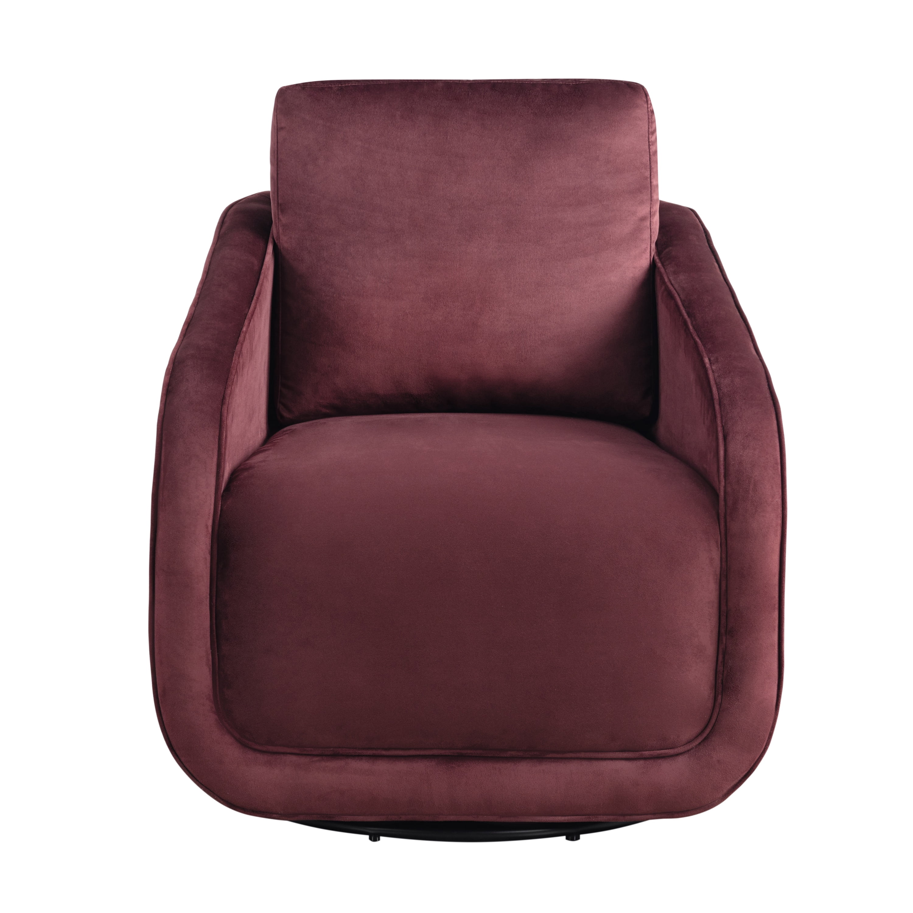 Studio Living Lychford Boho Swivel Accent Chair, Plum Velvet Fabric