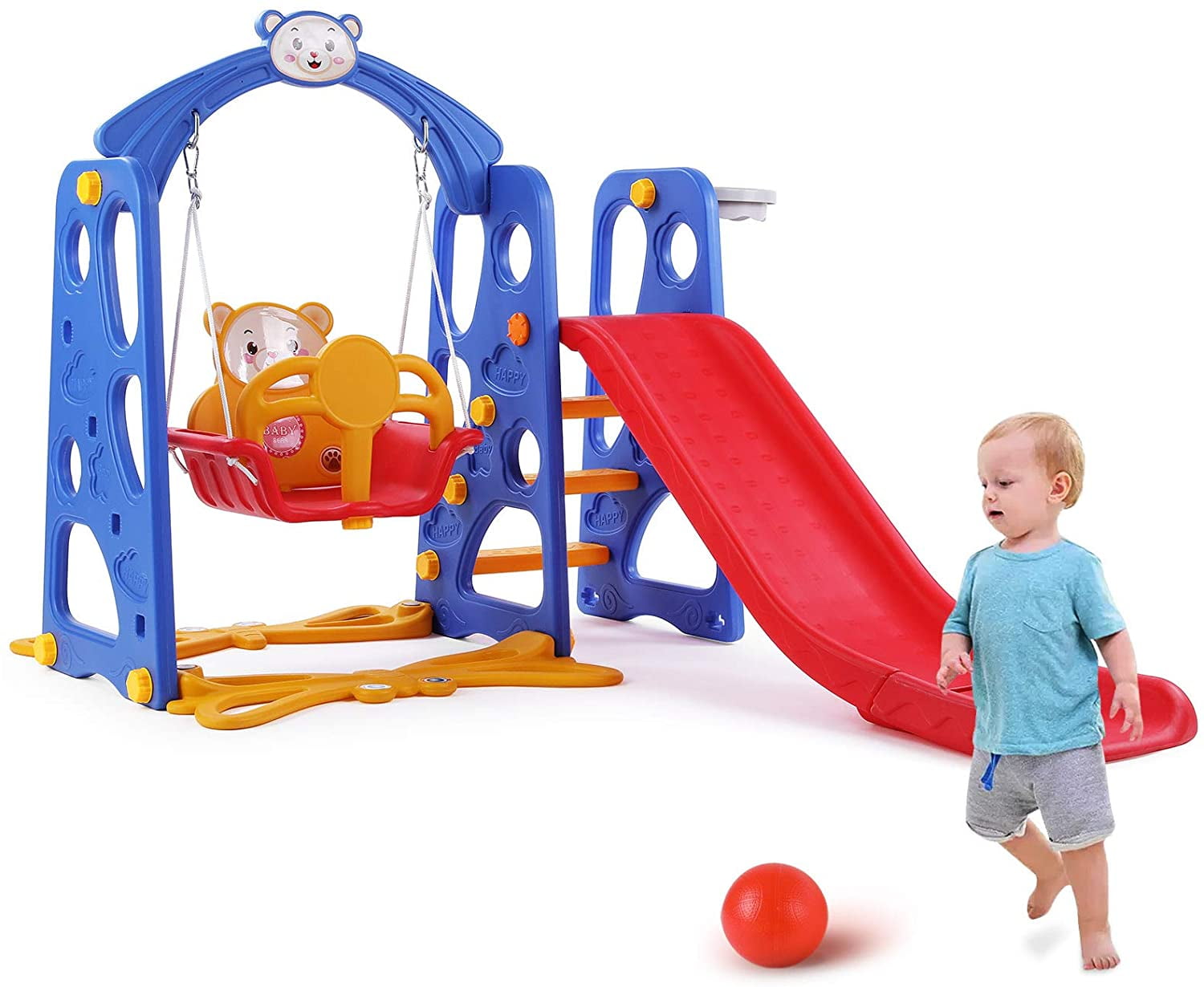 4 in1 Baby Kids Toddler Climber Slide Play Swing Set Indoor Outdoor Playground 