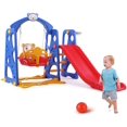 LAZY BUDDY 4 in 1 Kids Slide Swing Set HDPE Toddler Slide Play Climber