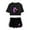 Black, variant on Rhea Ripley Summer street retro casual women's short sleeved shorts set