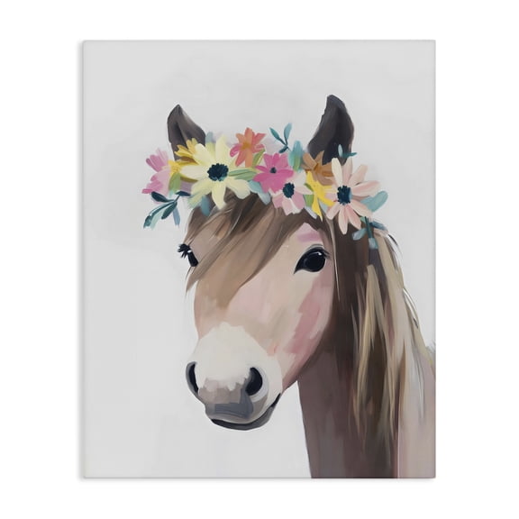 Stupell Industries Cottage Flower Crown Horse Canvas Art, 16 x 20, by The Prints Vibe