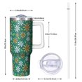 thumbnail image 2 of 40oz Tumbler with Handle and Straw, Vacuum Insulated Stainless Steel Travel Mug, Fits Car Cup Holder, Daisy Floral Print, 2 of 6