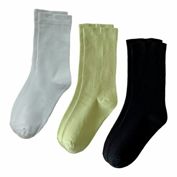 TELOLY 3Pairs Womens Crew Socks,Maternity Socks Boot Socks,Slouch Socks Womens Socks Size 9-11,Combination1