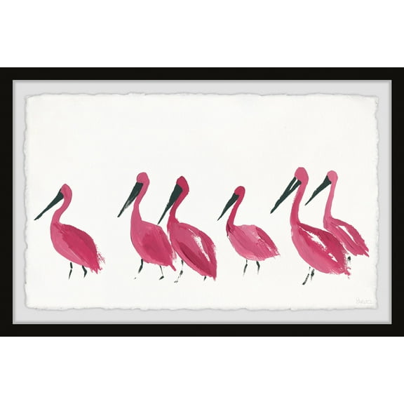 Parvez Taj Bright Pink Flamingos Framed Wall Art