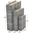 thumbnail image 3 of DecMode Faux Book Gray Faux Leather Decorative Box with Varying Patterns, 3 Count, 3 of 7