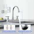 thumbnail image 3 of KINGTACK Two Handles Kitchen Faucet, 3 Hole or 4 Holel Faucet for Kitchen Sink, Chrome, 3 of 7