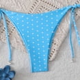 thumbnail image 5 of Polka Dot Bikini Set, Triangle Halter Top with Tie Side Bottom, Two Piece Swimsuit Blue S, 5 of 6