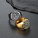 thumbnail image 3 of Hexagrama El Sello De Los Siete Anillos Yashi Anillo De Acero Inoxidable Oro, 3 of 5