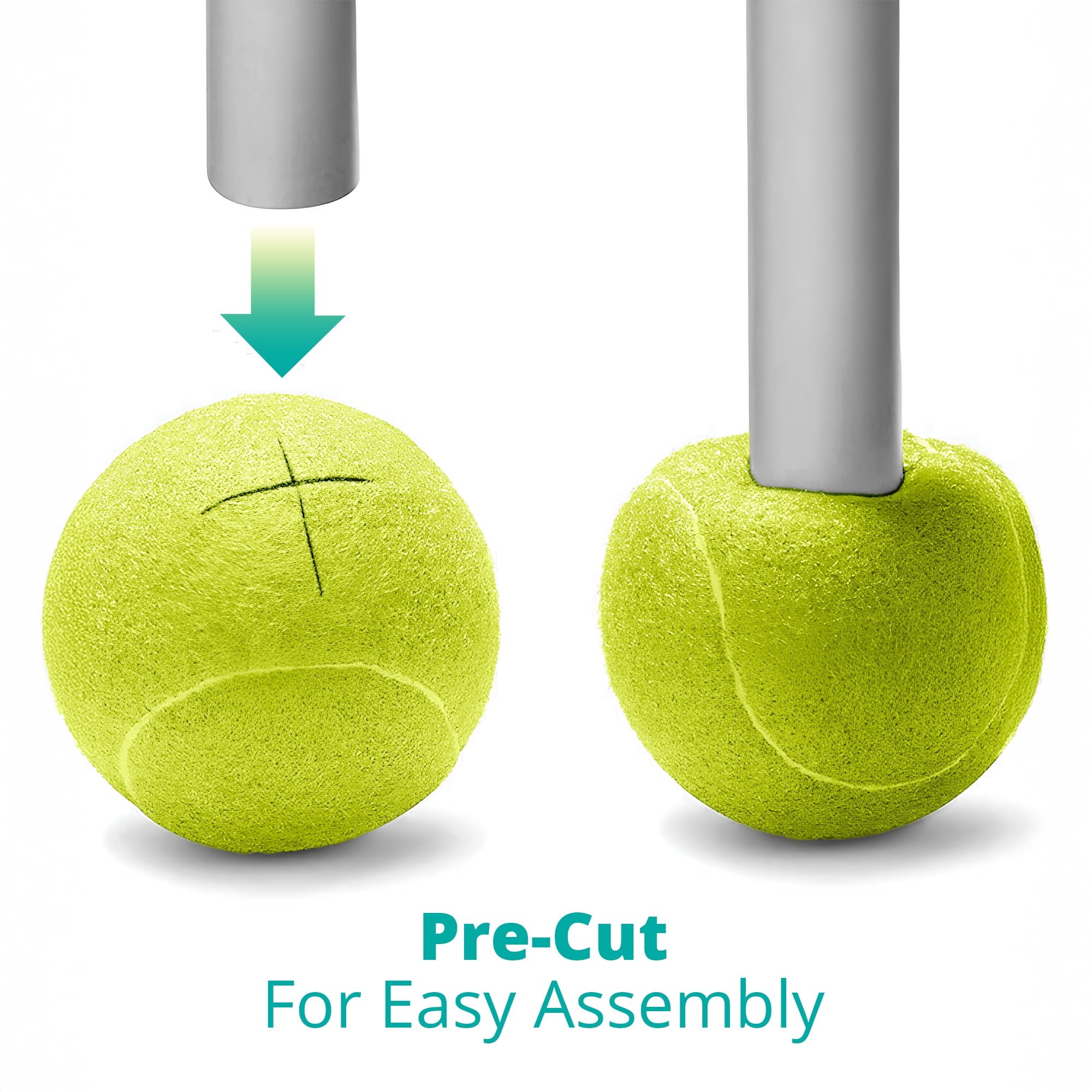 Sukuos Walker Pre-Cut Tennis Balls for Walkers, Felt, Green, 2 pack
