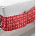 thumbnail image 2 of Folk Bed Skirt, Continuous Pattern of Boho Zigzag Lines Rhombuses, Elastic Bedskirt Dust Ruffle Wrap Around for Bedding Decor, 4 Sizes, Coral Beige, by Ambesonne, 2 of 2