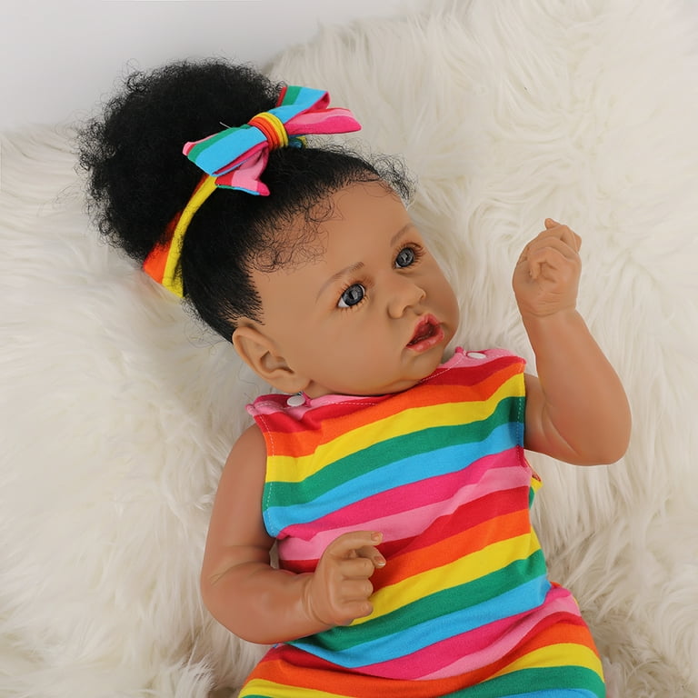 Takanini Reborn Baby Dolls African American Silicone Limbs Realistic Baby  Doll with Soft Body Birthday Gift