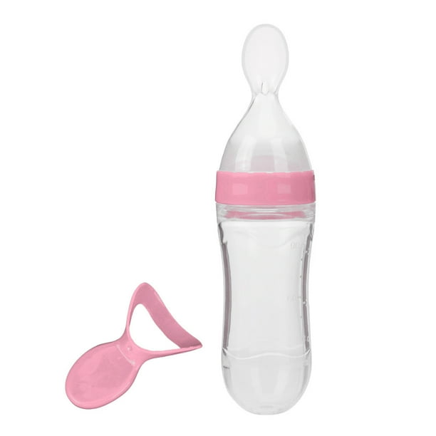 Alimentacia de 90 ml de Silicona Bebé Botella de Alimentació de Alimentación Con Cuchara Alimentador de Cereal de Alimentos Frescos