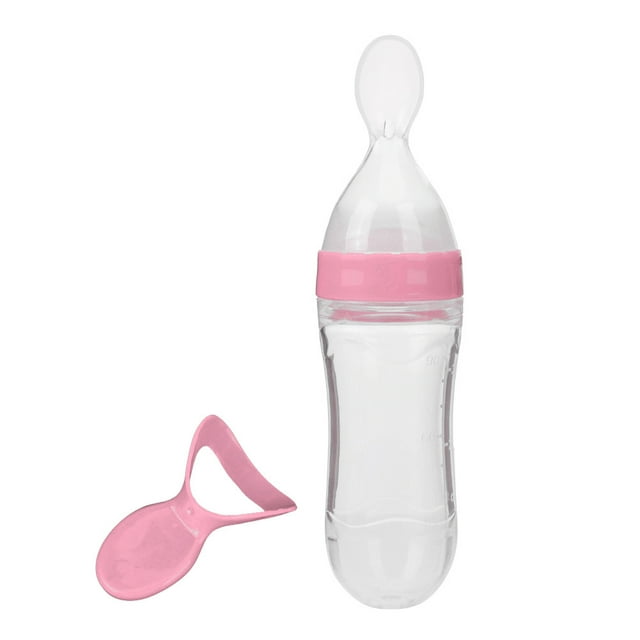 Alimentacia de 90 ml de Silicona Bebé Botella de Alimentació de Alimentación Con Cuchara Alimentador de Cereal de Alimentos Frescos