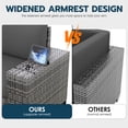 thumbnail image 3 of ELPOSUN Outdoor Sectional Furniture Set 6-Piece Gray Rattan Wicker Conversation Sofa Set with Glass Top Table  and Thick Cushion,Gray Cushions, 3 of 8