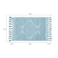 thumbnail image 3 of Jean Pierre Ricardo Cotton Fringe 21 x 34 in. Bath Rug, Light Blue, 3 of 7