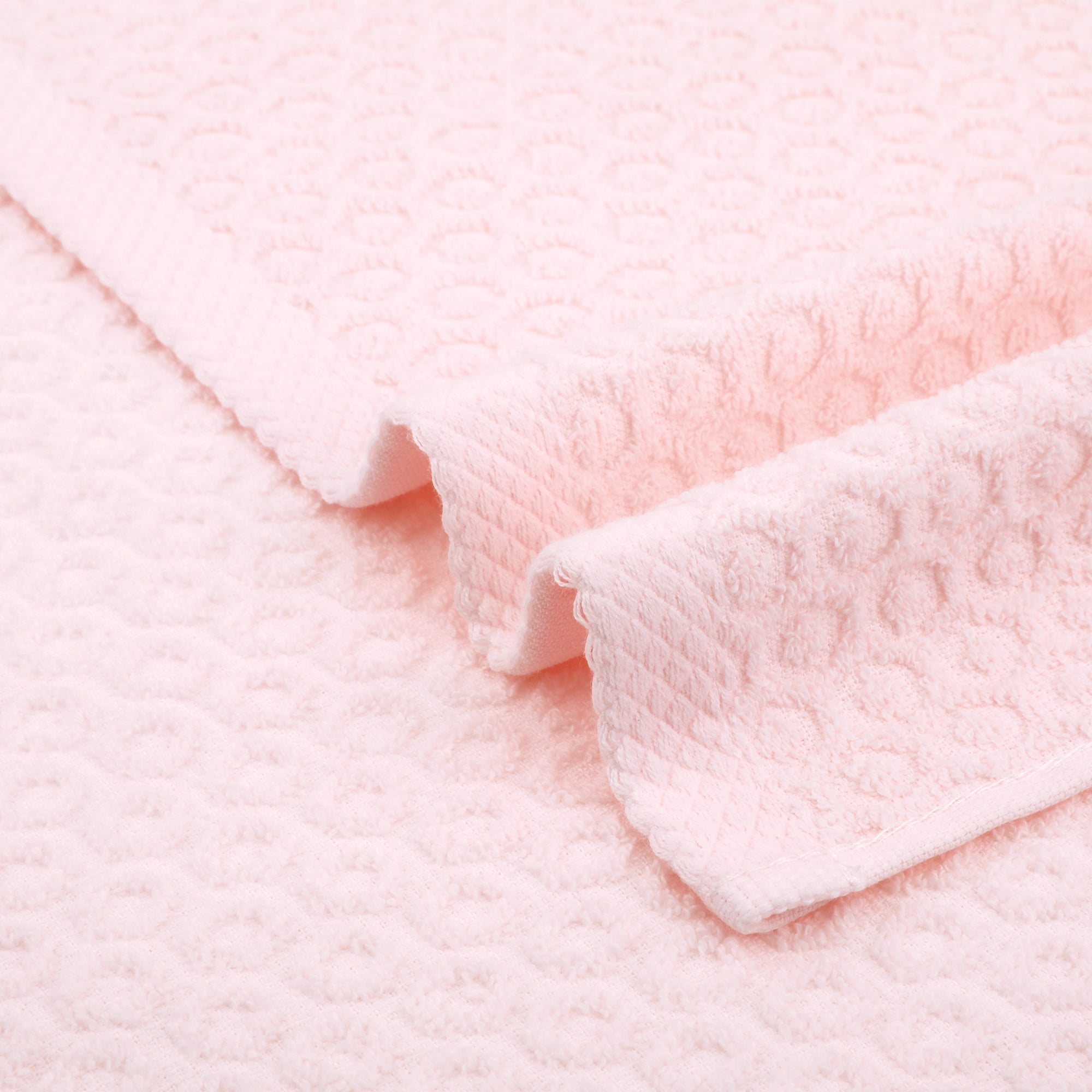 Unique Bargains Solid Bathroom Hand Towel Cotton Hand Towel Set for Kitchen Pink 2-Piece