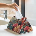thumbnail image 6 of Pofeuu Butterflies In Blooming Garden Print Tissue Box Cover, Modern Decorative PU Leather Rectangular Tissue Box Case Organizer Holder for Vanity Countertop, Night Stands, Livingroom, 6 of 7