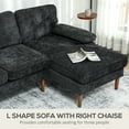 thumbnail image 4 of HOMCOM L-Shape Sofa with Right Chaise Lounge and Rubber Wooden Legs, Black, 4 of 10