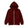 thumbnail image 4 of Toddler Hoodie Solid Kids Sweatshirt for Boys and Girls Long Sleeve Zipper Winter Clothes Cute Outfits for Girls 4-5 Years, 4 of 6