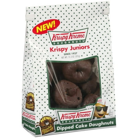 Krispy Kreme Doughnuts Krispy Juniors Dipped Chocolate Flavored Cake Doughnuts, 11.2 oz
