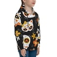 thumbnail image 3 of Kll Unisex Kids Boys Girls Hooded Pocket Pullover Hoodies-Cat Skulls And Flowers, 3 of 9