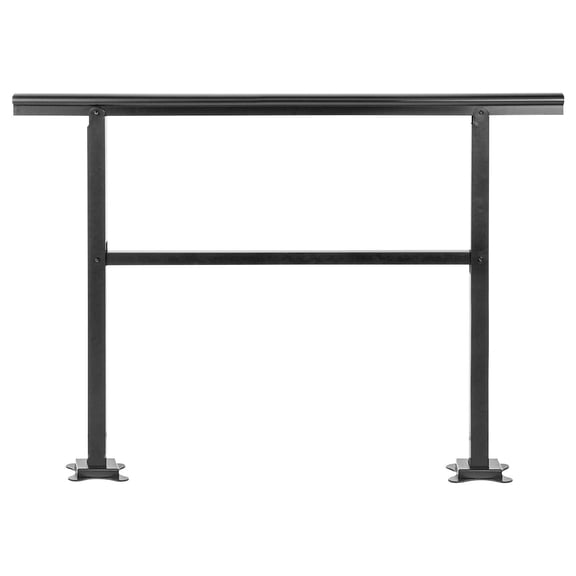 47.6 x 35.2 Inch Outdoor Stair Handrail, Adjustable 0-30 Degrees, Aluminum Black Stair Railing for 3-4 Steps, Durable & Weather-Resistant