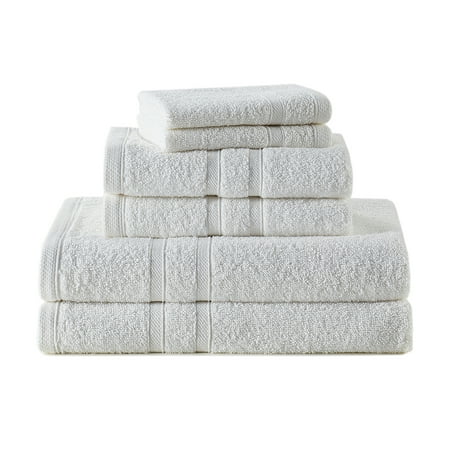

Clorox Towel Set 6 Piece Towel Set Bath: 30x52 Hand: 16x26 Wash: 12x12 White