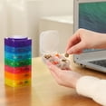 thumbnail image 3 of 7pcs Pill Box Organizer Small Compact Modular Design Detachable High-visibility Color Container for Medication And Supplements, 3 of 8