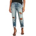 thumbnail image 5 of Women's Ripped Boyfriend Jeans Loose Fit Distressed Stretchy Denim PantsRoyal Blue M, 5 of 5
