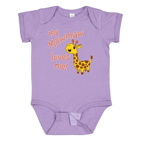

Inktastic My Mawmaw Loves me- cute giraffe Boys or Girls Baby Bodysuit