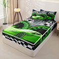 thumbnail image 2 of Castle Fairy Vivid Green Racer Zipper Full Size Comforter Sets with Fitted Sheet and 2 Pillowcases,Racing Meter Icon Zipper Bedding Set for Bedroom,Emerald Dark Hue,4pcs,Black Reversible, 2 of 6