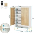 thumbnail image 3 of Tribesigns 6-Tier Entryway Shoe Cabinet, Adjustable Wooden Storage Organizer with Doors, Wood, 3 of 7